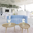 Load image into Gallery viewer, Gold Round Scalloped Coffee Table