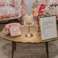 Load image into Gallery viewer, Gold Oval Scalloped Coffee Table