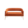 Load image into Gallery viewer, Hollow Back Orange Velvet Settee