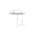 Load image into Gallery viewer, 6.5’ White Fringe Umbrella with Base