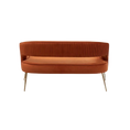 Load image into Gallery viewer, Hollow Back Orange Velvet Settee