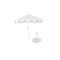 Load image into Gallery viewer, 9’ White Fringe Umbrella with Base