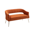 Load image into Gallery viewer, Hollow Back Orange Velvet Settee