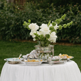 Load image into Gallery viewer, Round Tiered Ruffle Accent Tablecloth