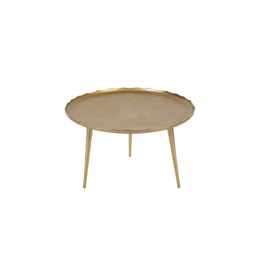 Gold Round Scalloped Coffee Table