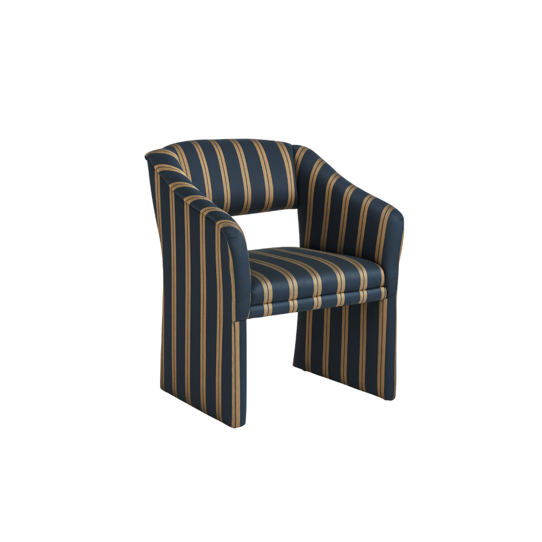 Striped Barrel Chair