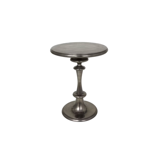 Black Silver Pedestal Side Table