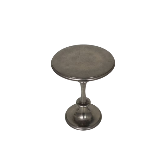 Black Silver Pedestal Side Table