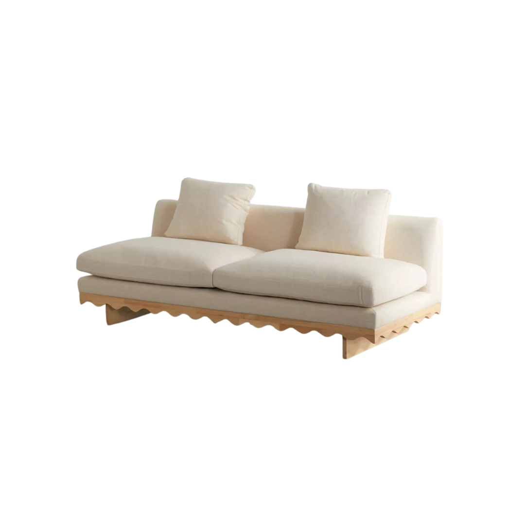 Scalloped Linen Sofa