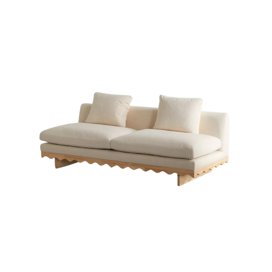 Scalloped Linen Sofa