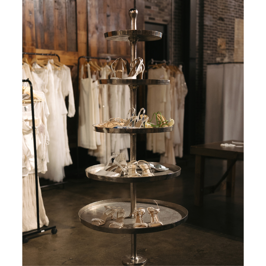 7' Silver Tiered Stand
