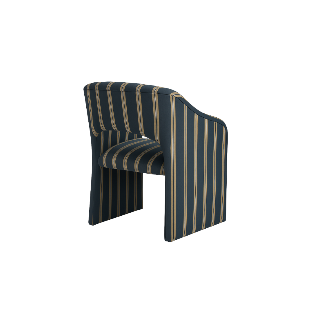 Striped Barrel Chair