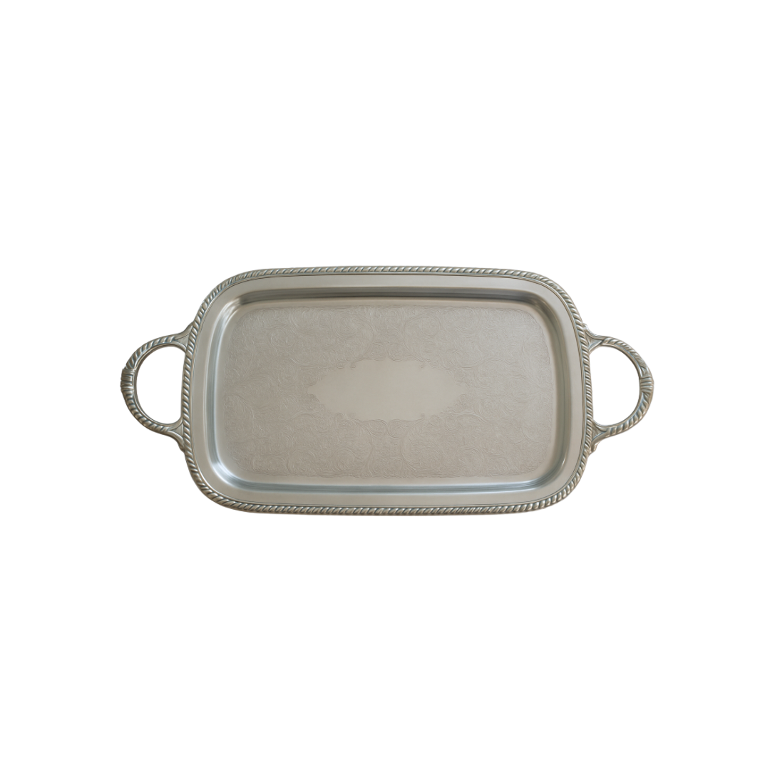 20" Romantic Silver Handle Tray