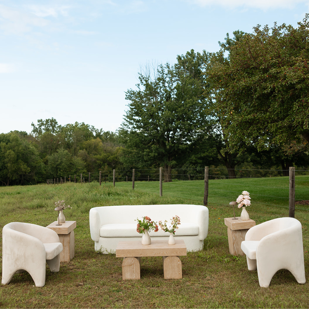 Beige Velvet Barrel Chair