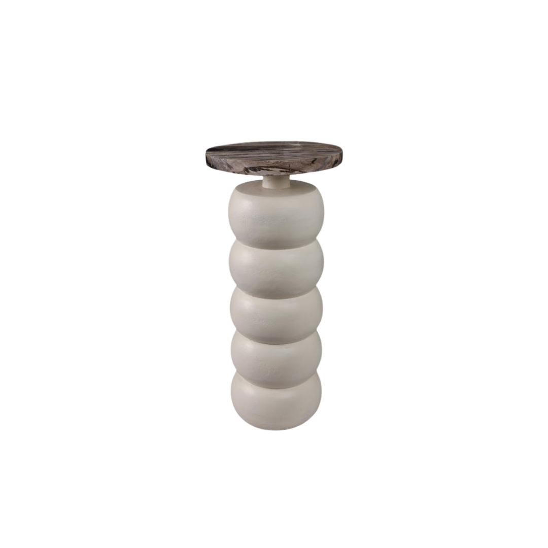 Ivory Stacked End Table