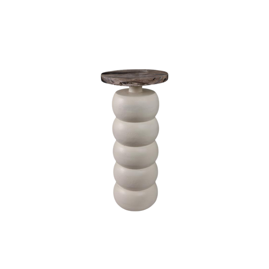 Ivory Stacked End Table