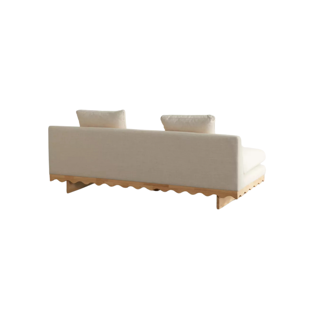 Scalloped Linen Sofa