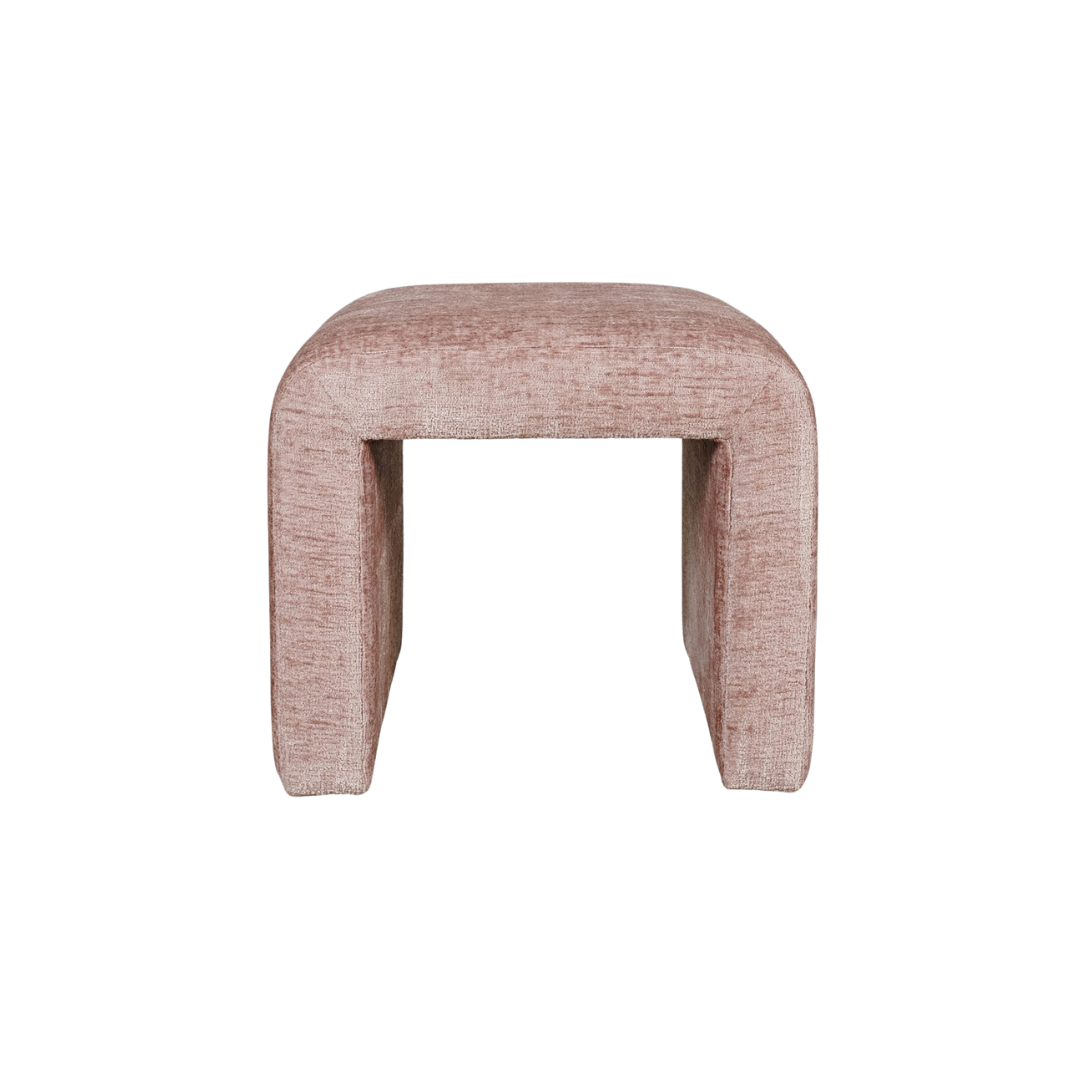 Curved Pink Ottoman