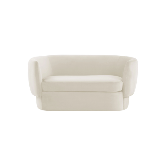 Modern White Velvet Settee