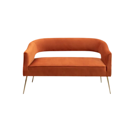 Hollow Back Orange Velvet Sette