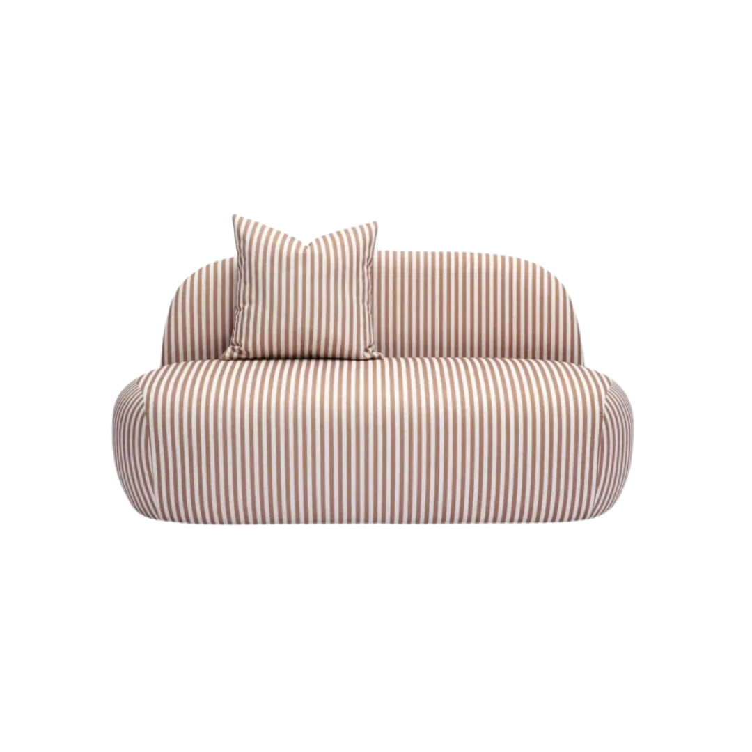 Striped Curved Settee