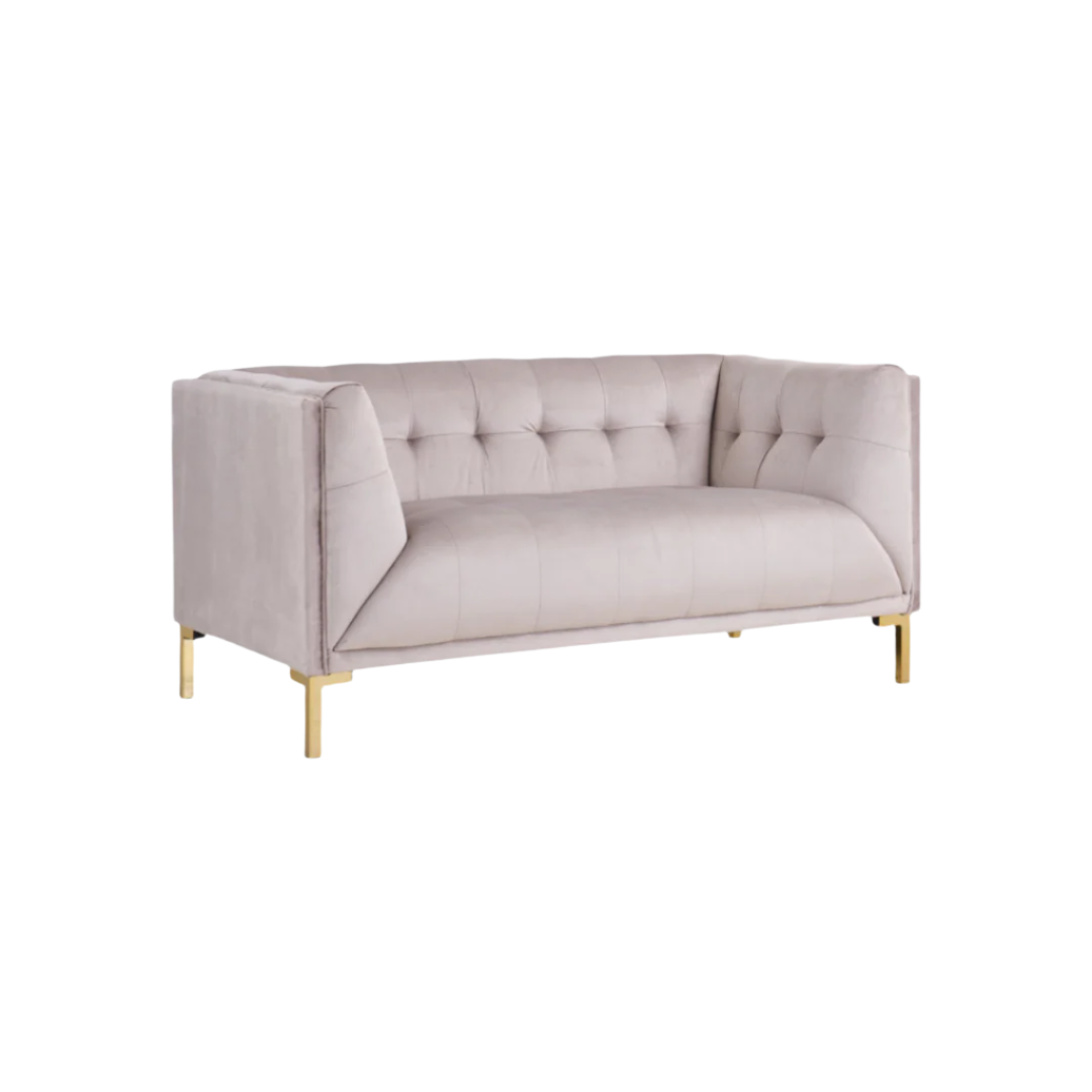 Contemporary Dove Gray Velvet Settee