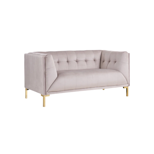 Contemporary Dove Gray Velvet Settee