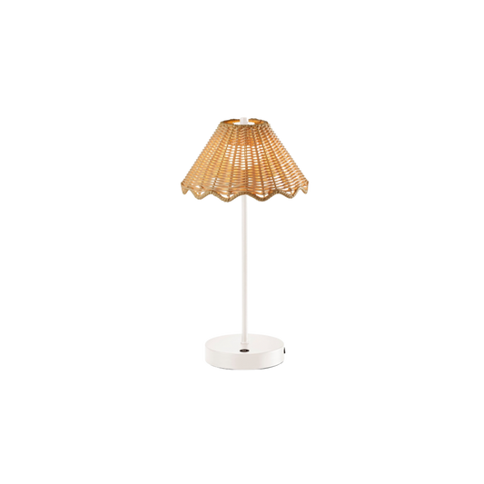 Scalloped Wicker LED Lamp