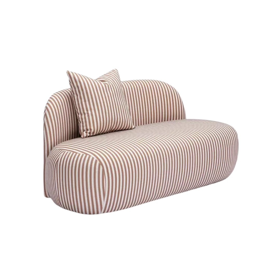 Striped Curved Settee