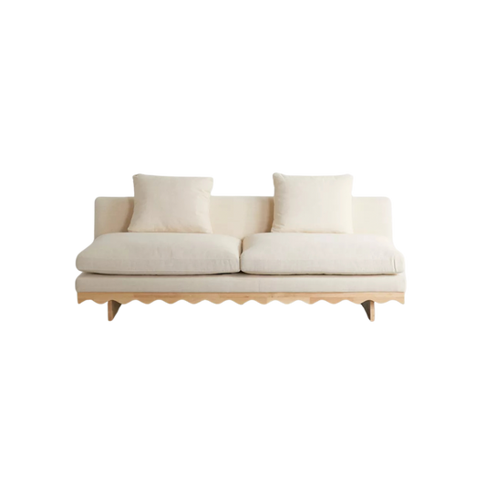 Scalloped Linen Sofa