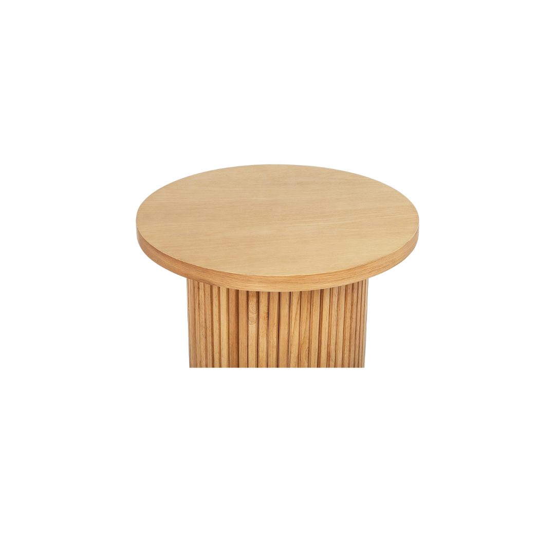 Fluted Wood Side Table