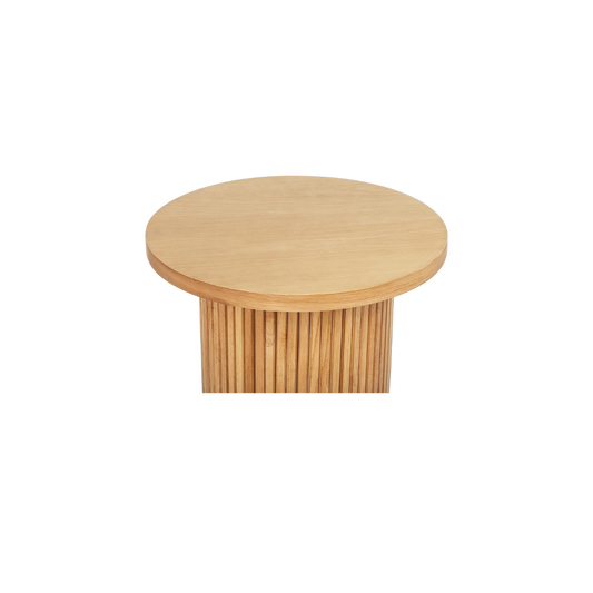 Fluted Wood Side Table