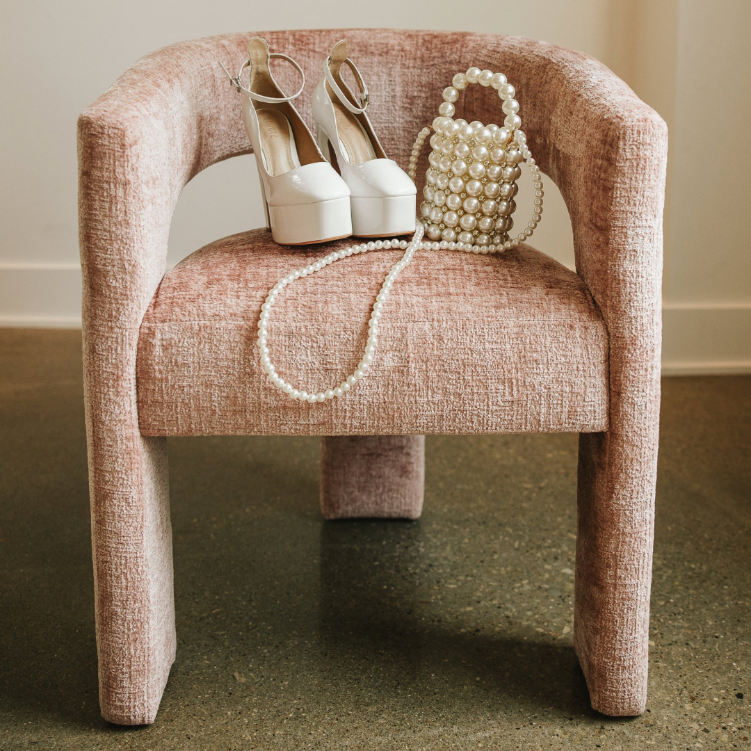 Sculpted Pink Accent Chair