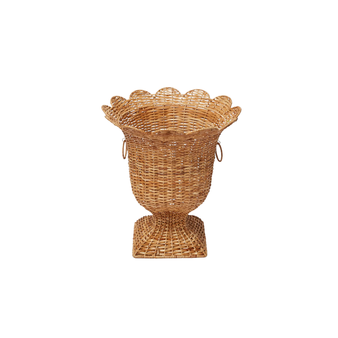 Rattan Urn and Stand