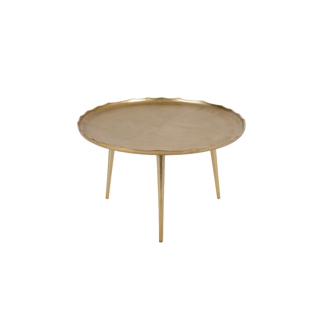 Gold Round Scalloped Coffee Table