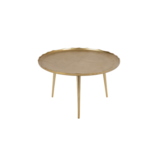 Gold Round Scalloped Coffee Table