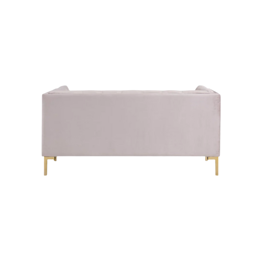 Contemporary Dove Gray Velvet Settee