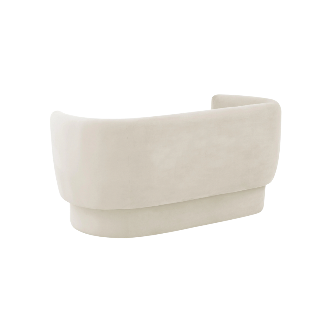 Modern White Velvet Settee