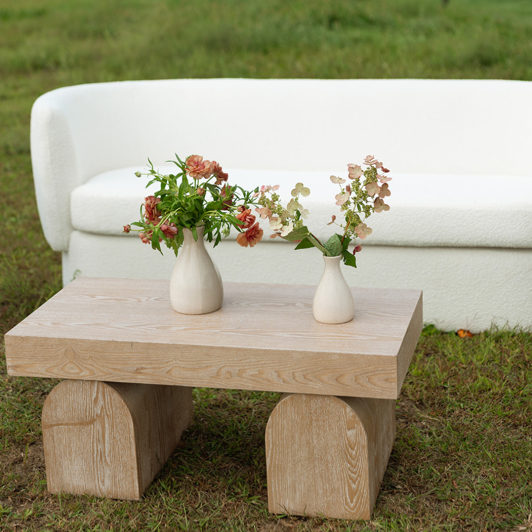 Sculptural Light Wood Coffee Table