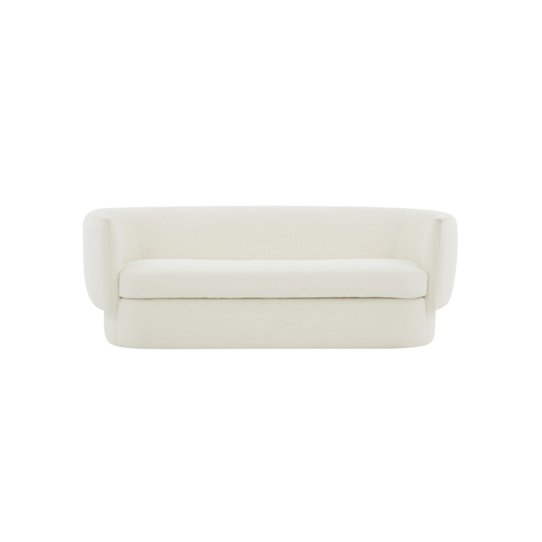 Curved Boucle Sofa