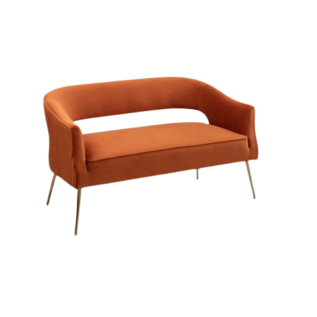 Hollow Back Orange Velvet Sette