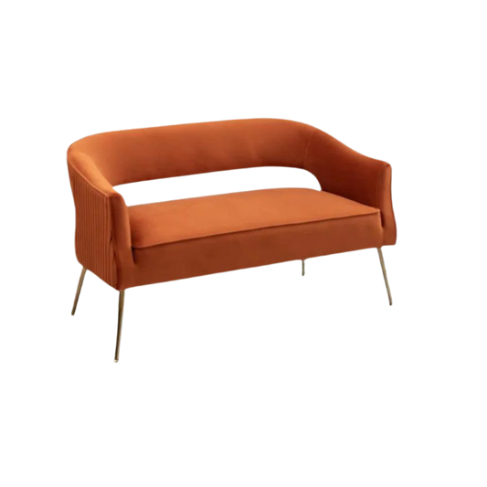 Hollow Back Orange Velvet Sette