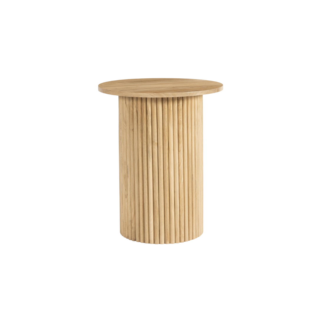 Fluted Wood Side Table