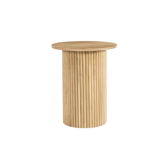 Fluted Wood Side Table