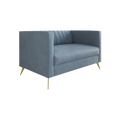 Load image into Gallery viewer, Modern Blue Velvet Settee
