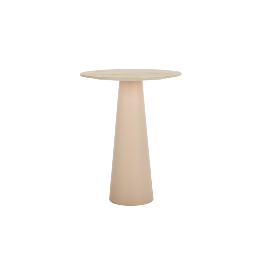 Travertine and Clay Side Table