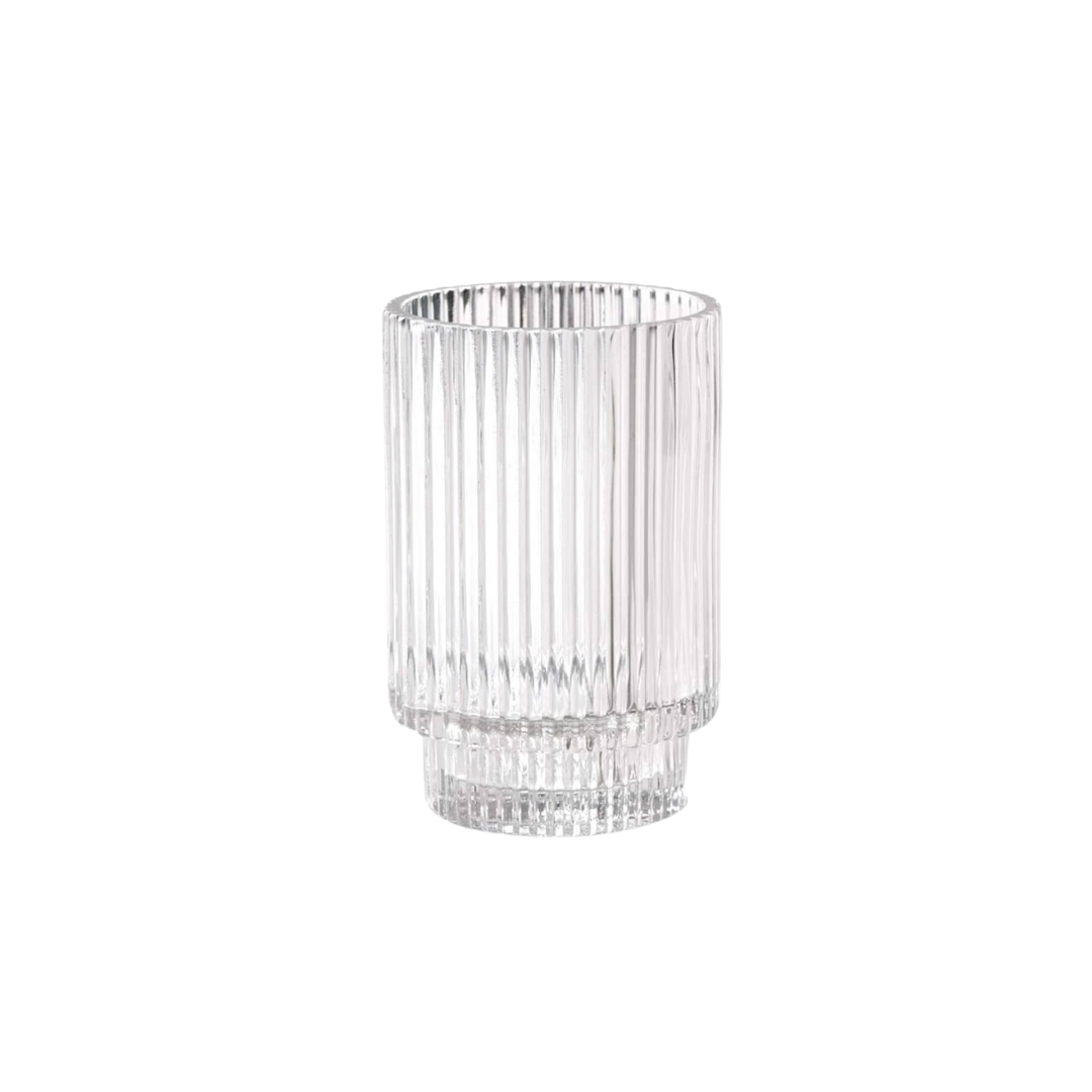 Wide Clear Ribbed Votive