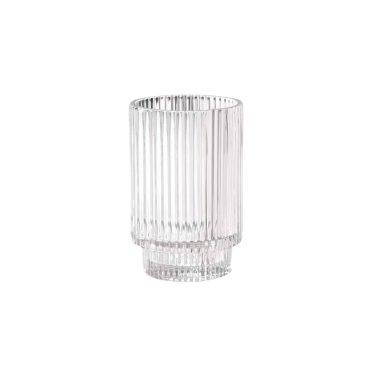 Wide Clear Ribbed Votive