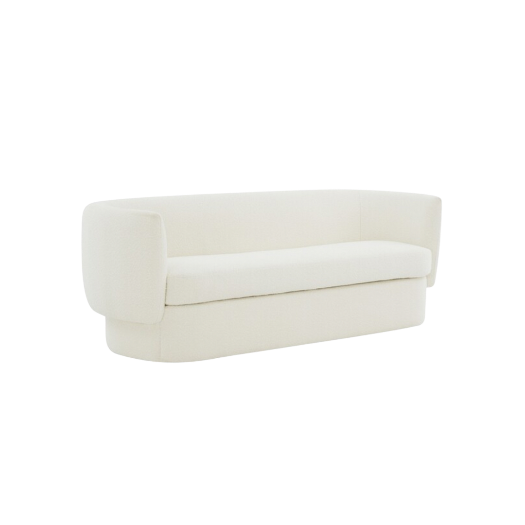Curved Boucle Sofa