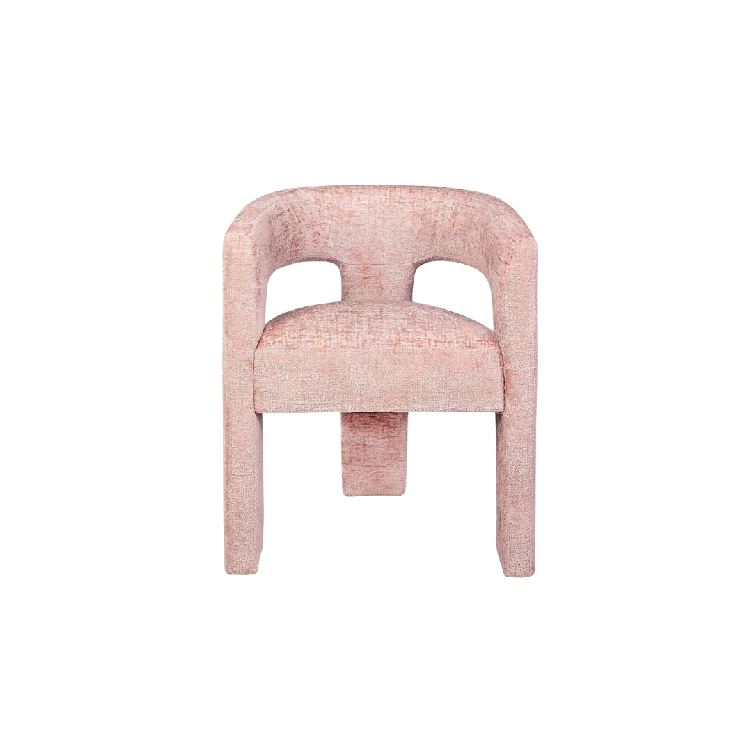 Sculpted Pink Accent Chair